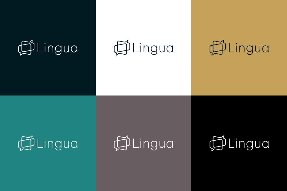 Lingua brand logo lockups and typographic options