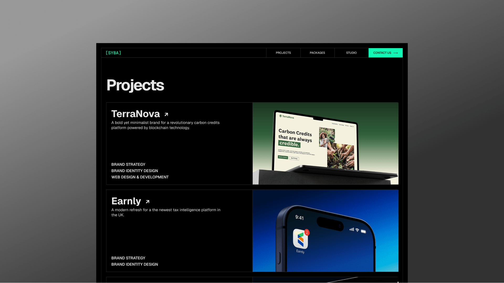 Syba redesign projects page