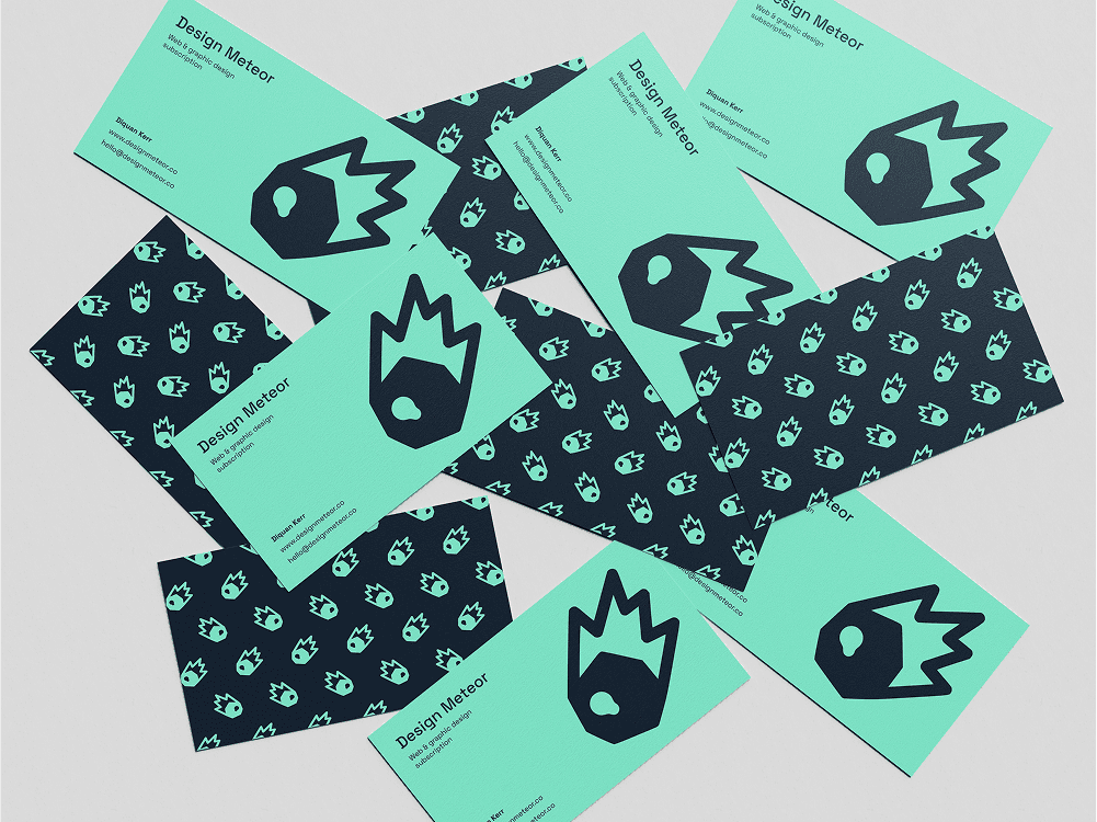 Business cards scattered